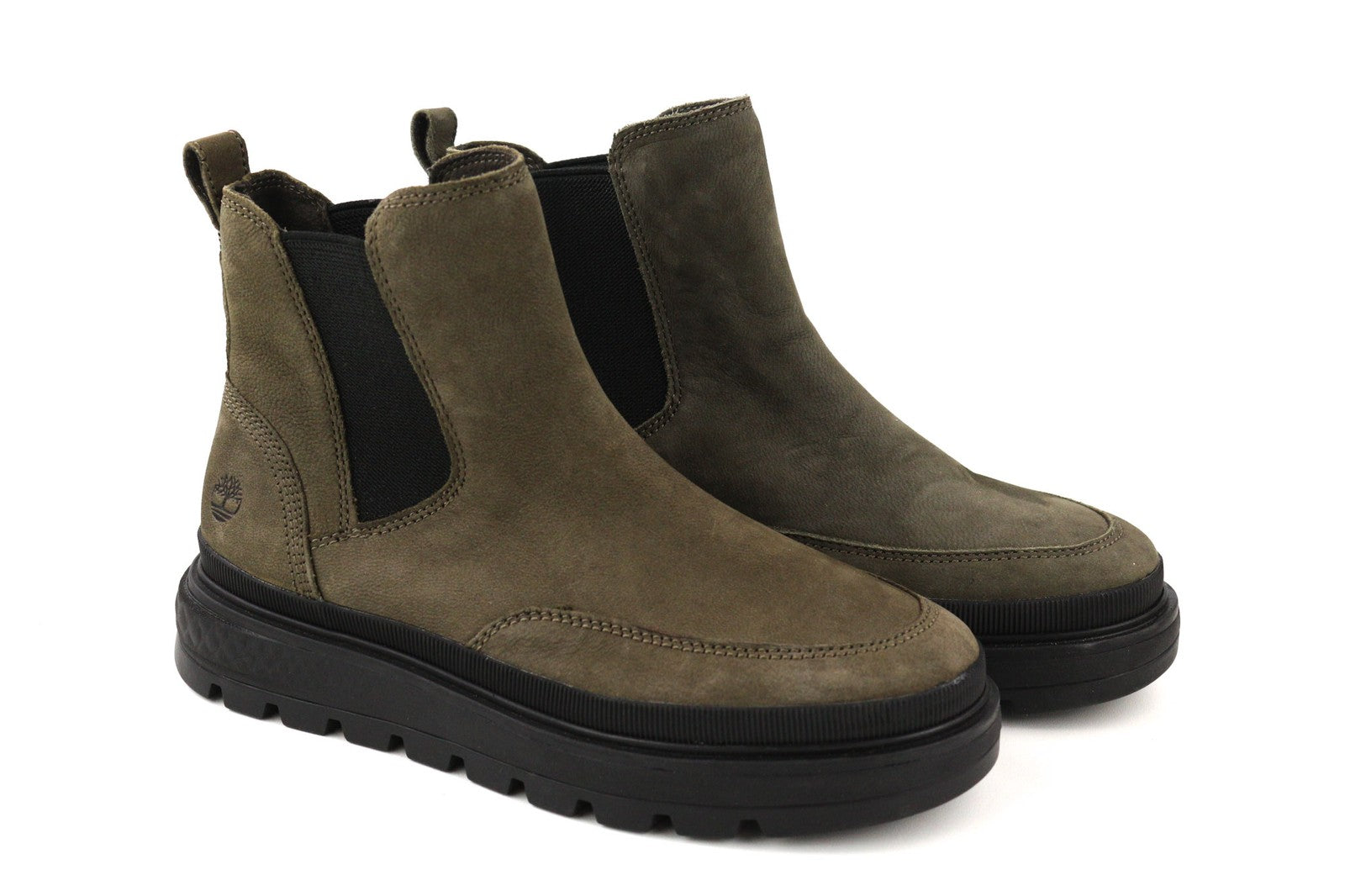 TIMBERLAND A2JPJ-A6319 Women's EU38.5/39 Khaki Leather Pull-On High-Top Boots