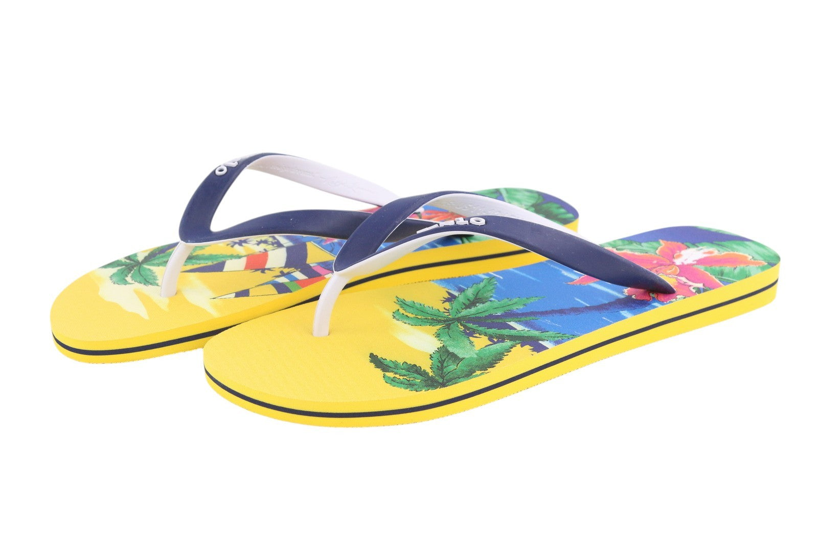 RALPH LAUREN Bolt-Sn-Csl Men's EU44/45 Aloha Print Flip-Flops