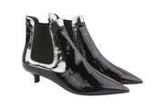 EMPORIO ARMANI Women's EU37 Black Patent Leather Ankle Heel Shoes