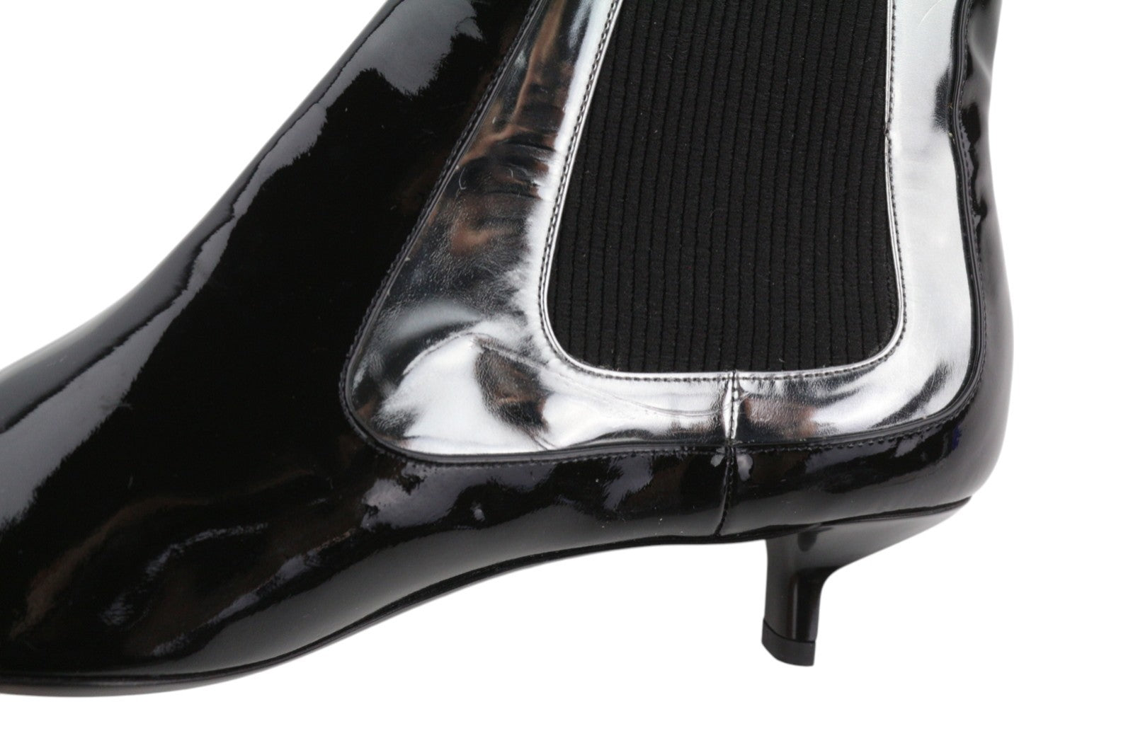 EMPORIO ARMANI Women's EU37 Black Patent Leather Ankle Heel Shoes