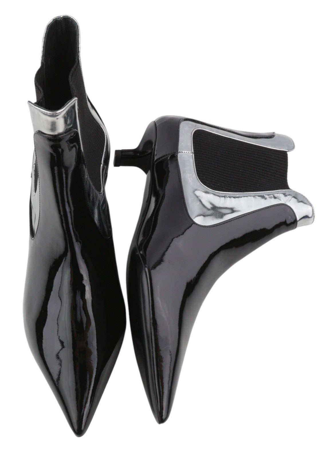 EMPORIO ARMANI Women's EU37 Black Patent Leather Ankle Heel Shoes