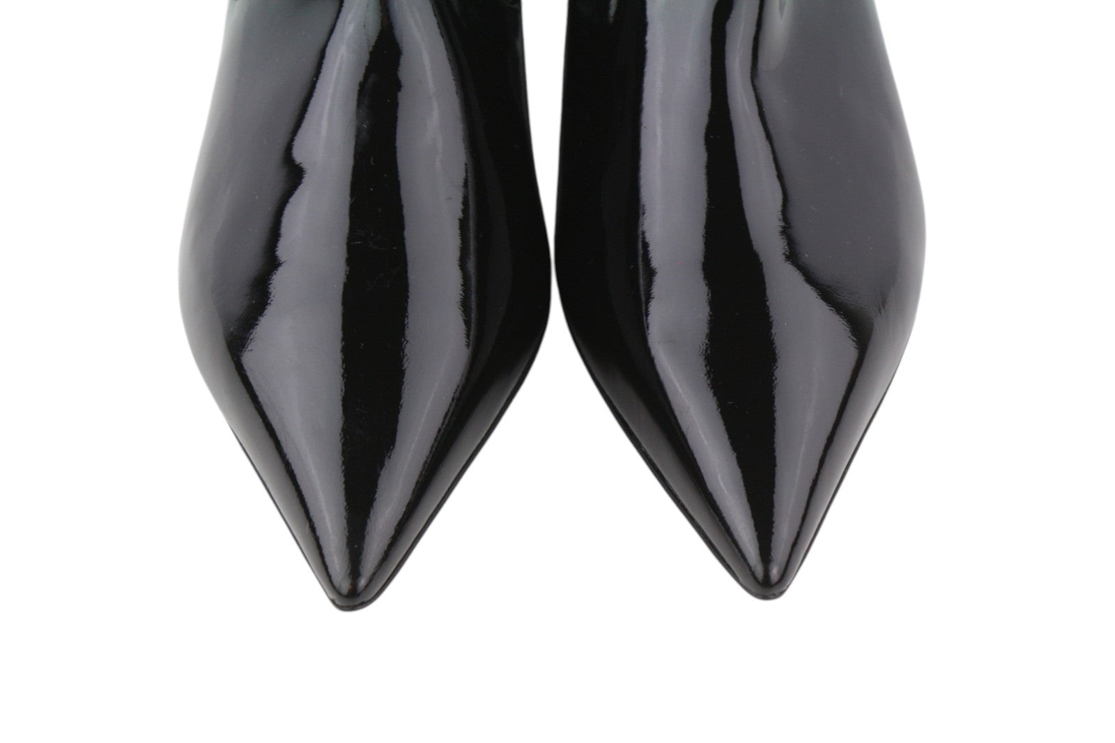 EMPORIO ARMANI Women's EU37 Black Patent Leather Ankle Heel Shoes