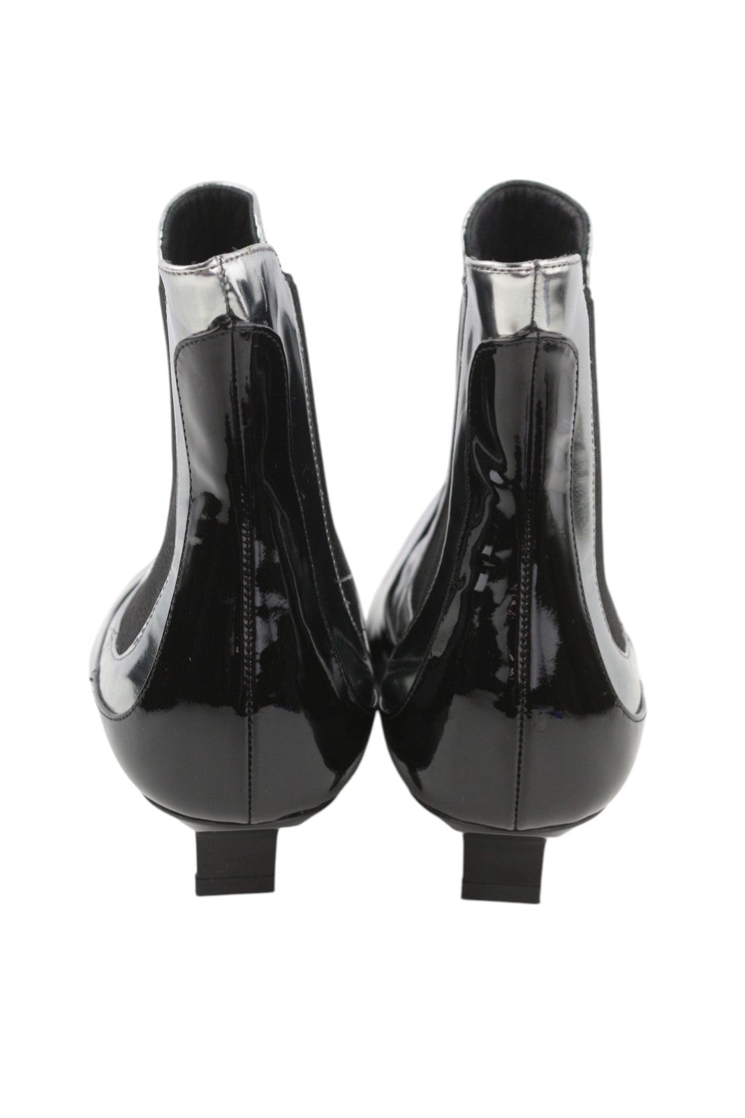 EMPORIO ARMANI Women's EU37 Black Patent Leather Ankle Heel Shoes