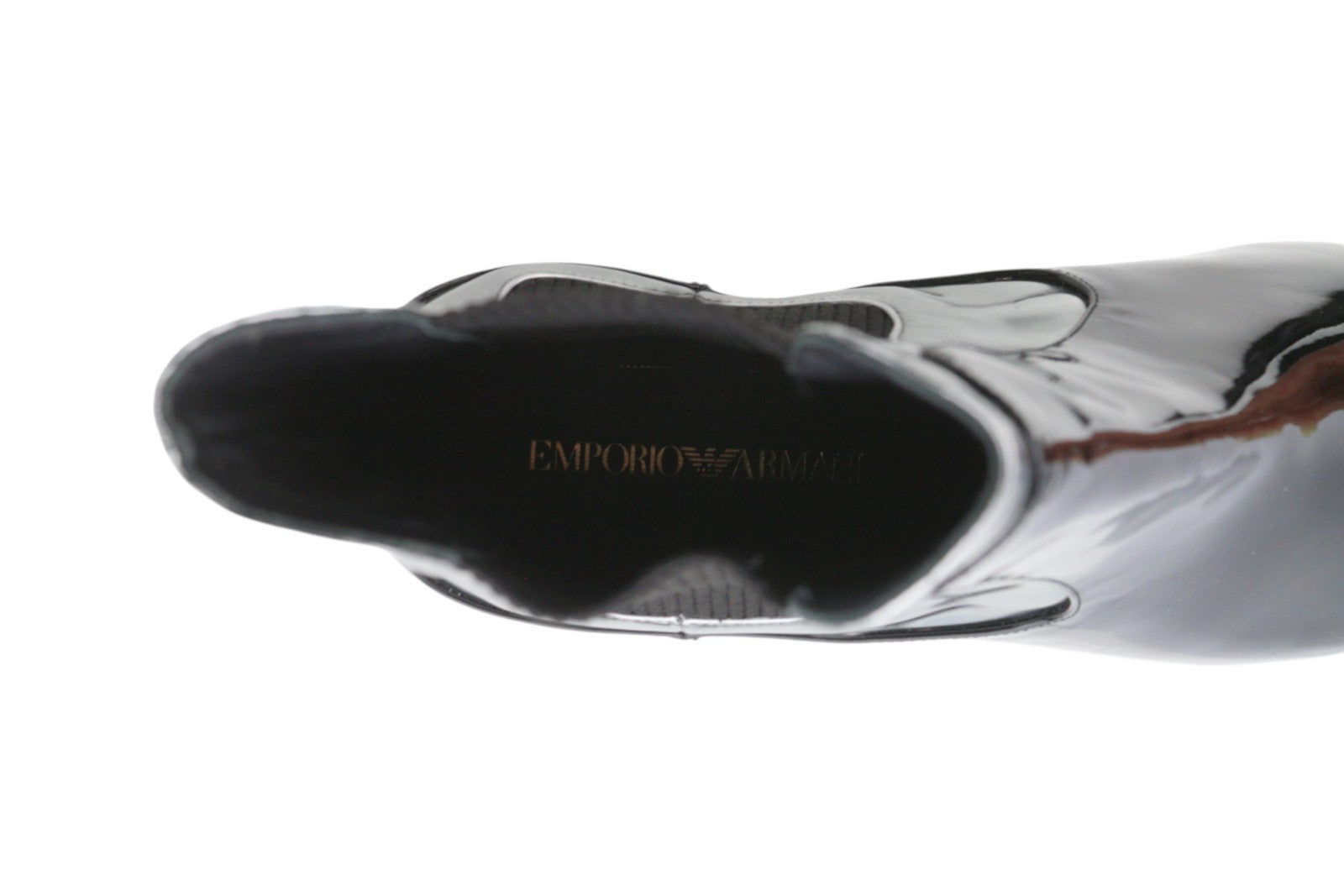 EMPORIO ARMANI Women's EU37 Black Patent Leather Ankle Heel Shoes
