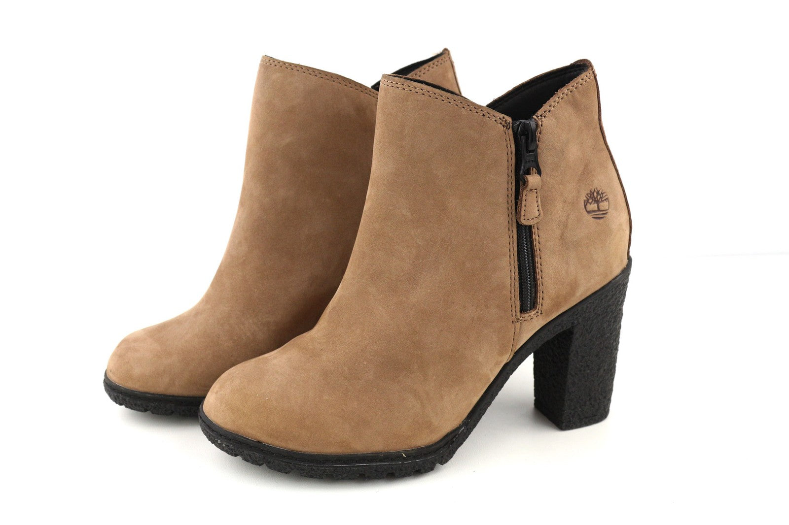 TIMBERLAND A2JJK-A6034 Women's EU36/37 Brown Leather Logo Ankle Heel Shoes