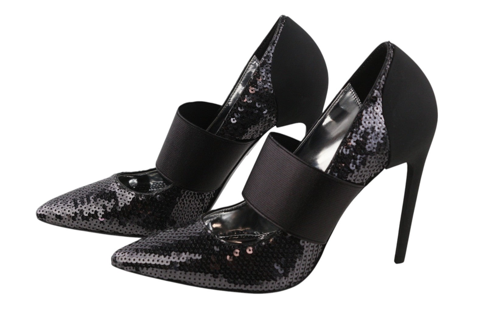 DIESEL D-Slanty Women's EU39 Black Sequin Pointed High-Heel Stilettos