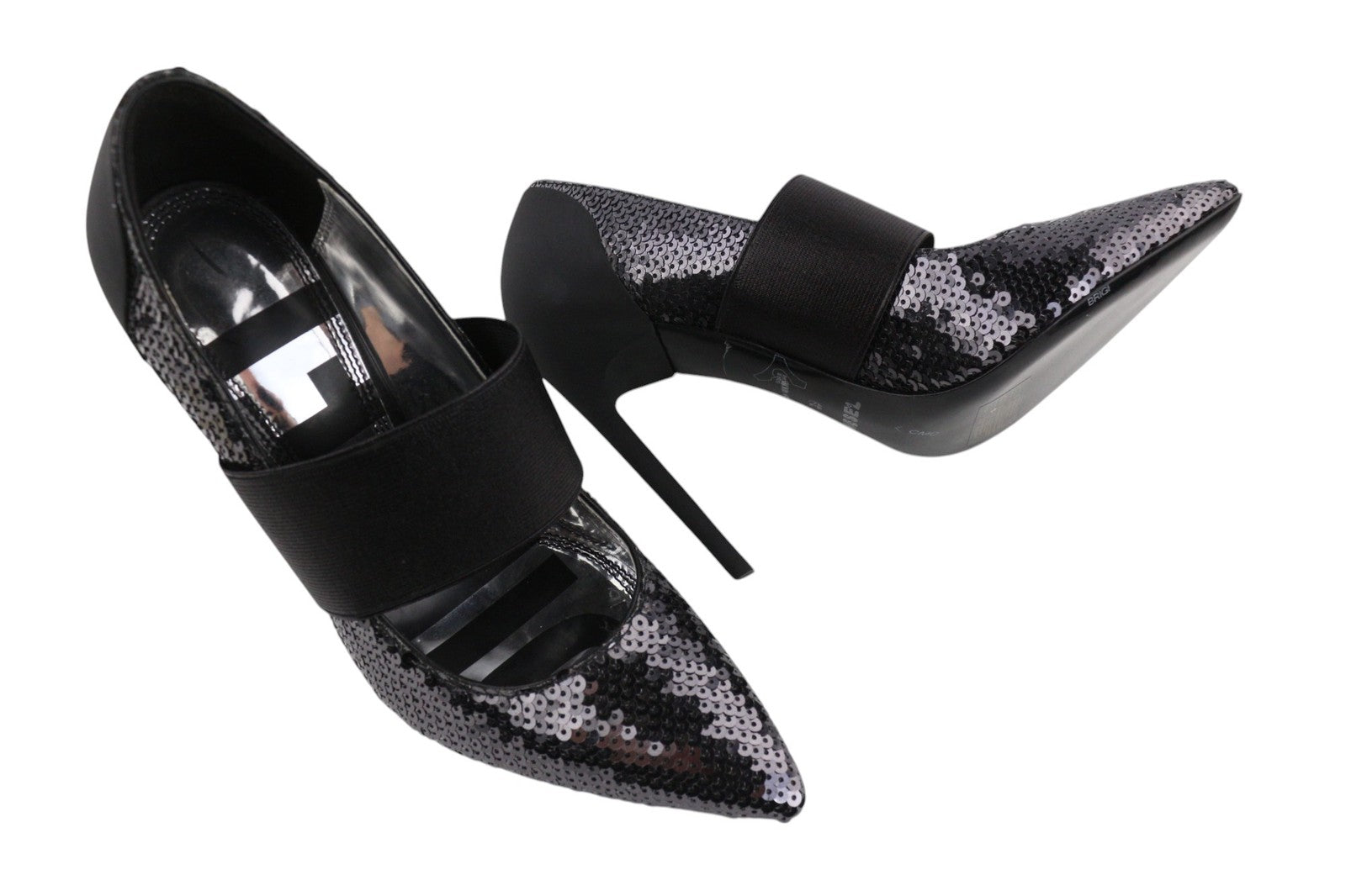 DIESEL D-Slanty Women's EU39 Black Sequin Pointed High-Heel Stilettos