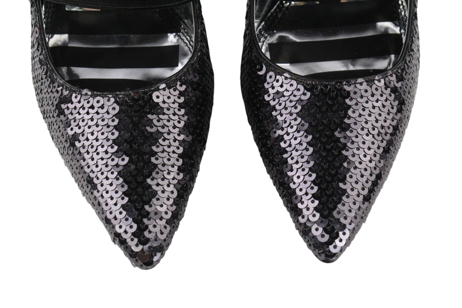 DIESEL D-Slanty Women's EU39 Black Sequin Pointed High-Heel Stilettos