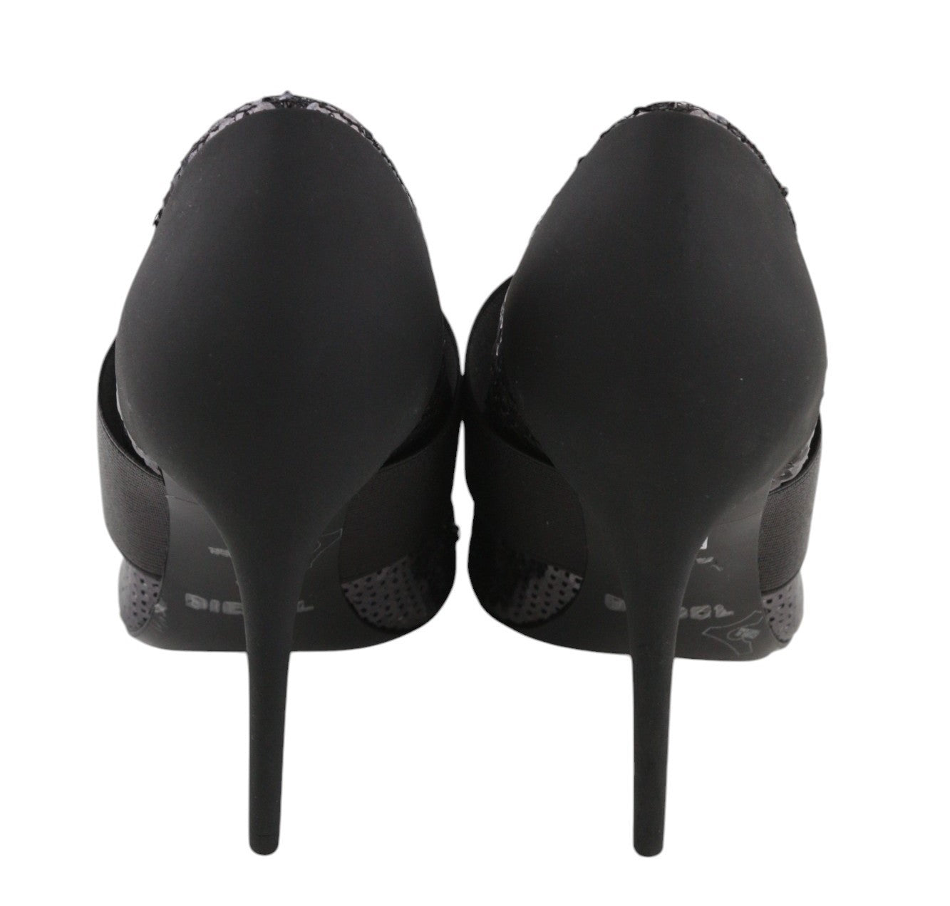 DIESEL D-Slanty Women's EU39 Black Sequin Pointed High-Heel Stilettos