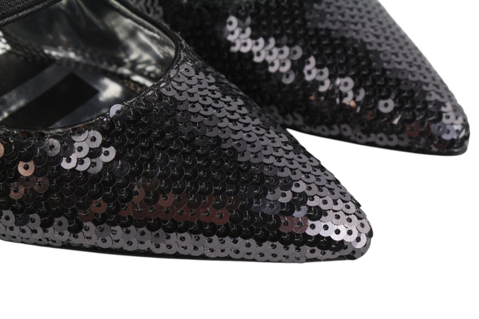 DIESEL D-Slanty Women's EU39 Black Sequin Pointed High-Heel Stilettos