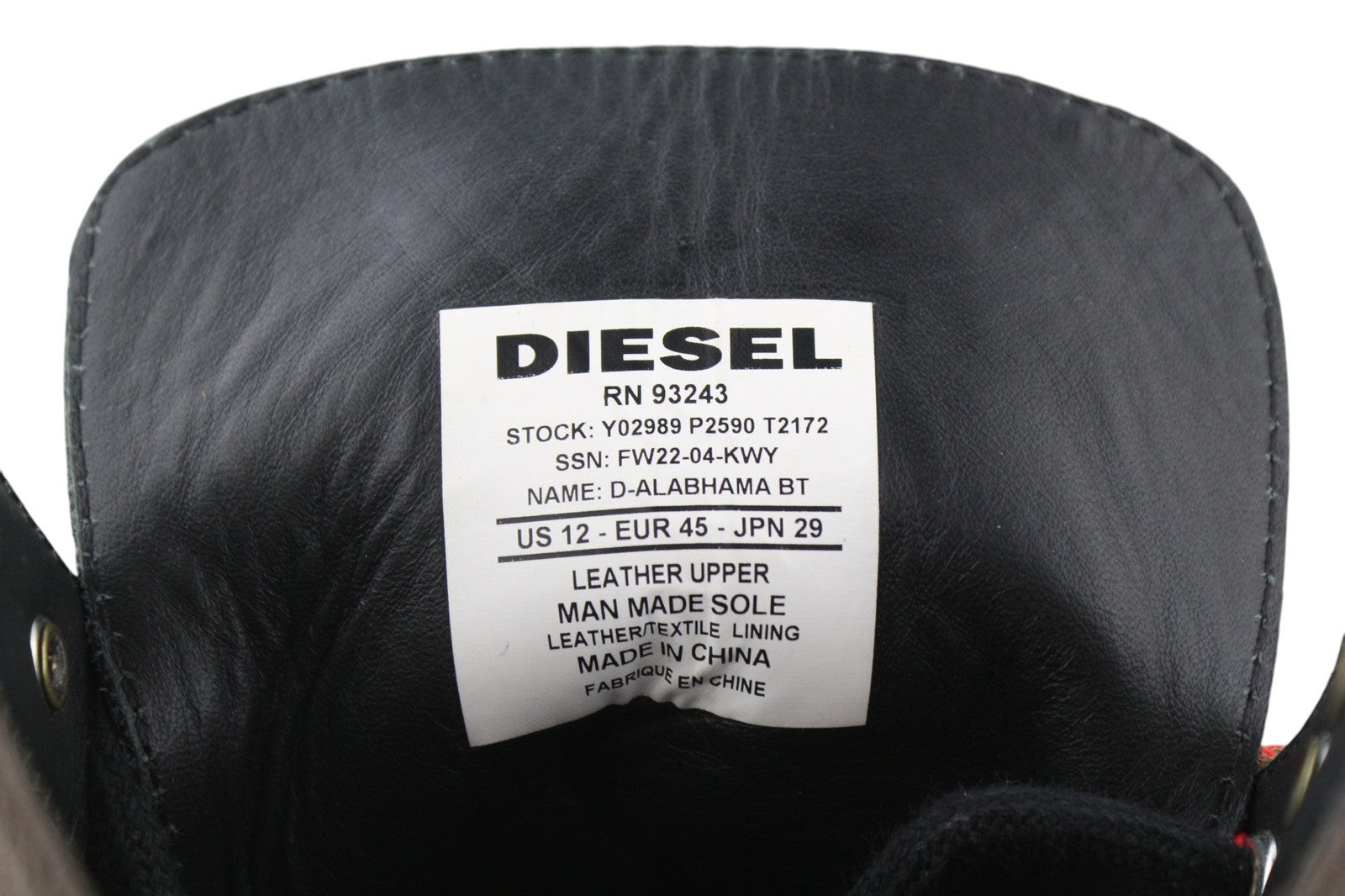 DIESEL D-Alabhama Men's EU45 Brown Aged Leather Lace-Up Ankle Boots RRP€290