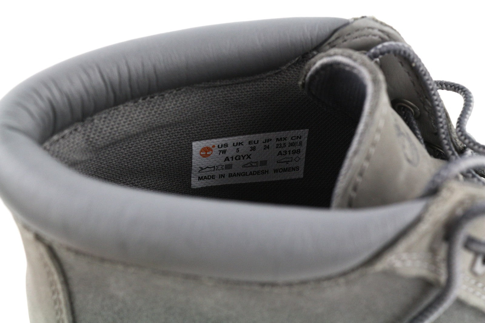 TIMBERLAND A1GYX-A3198 Women's EU38/39 Grey Leather Ortholite Lace-Up Shoes