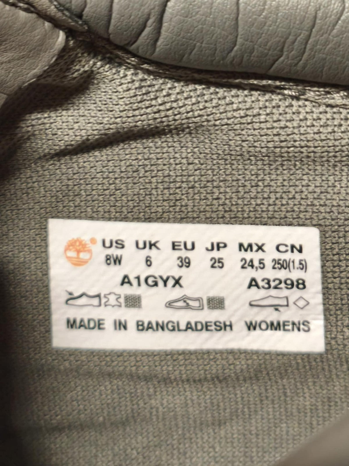 TIMBERLAND A1GYX-A3198 Women's EU38/39 Grey Leather Ortholite Lace-Up Shoes