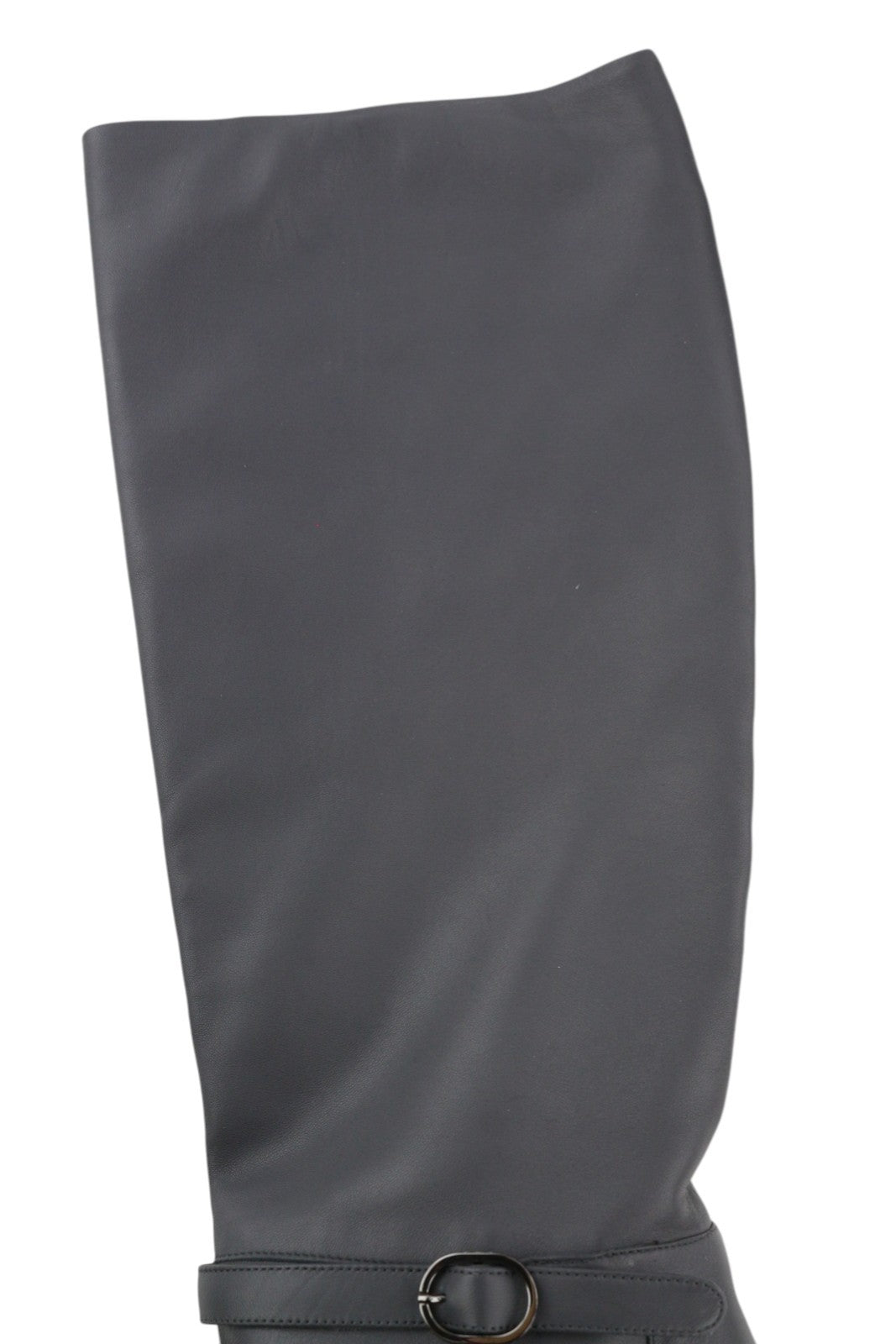 EMPORIO ARMANI Women's EU37 Grey Leather Almond-Toe Buckle Heel Boots