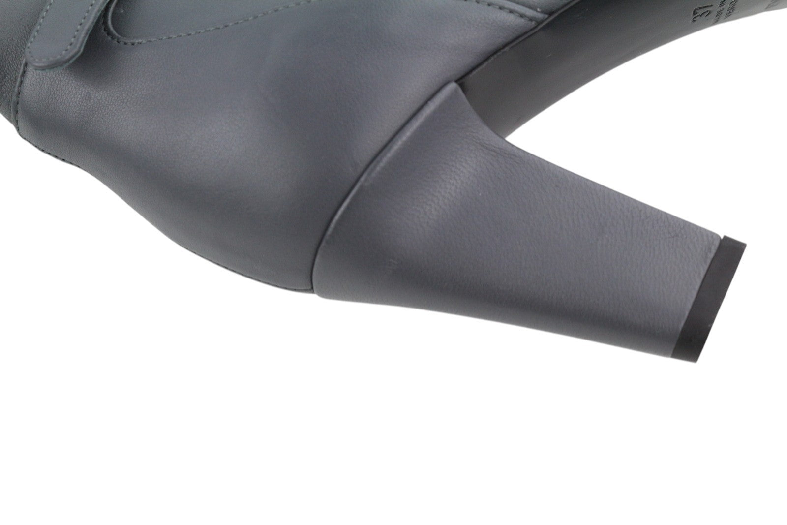 EMPORIO ARMANI Women's EU37 Grey Leather Almond-Toe Buckle Heel Boots