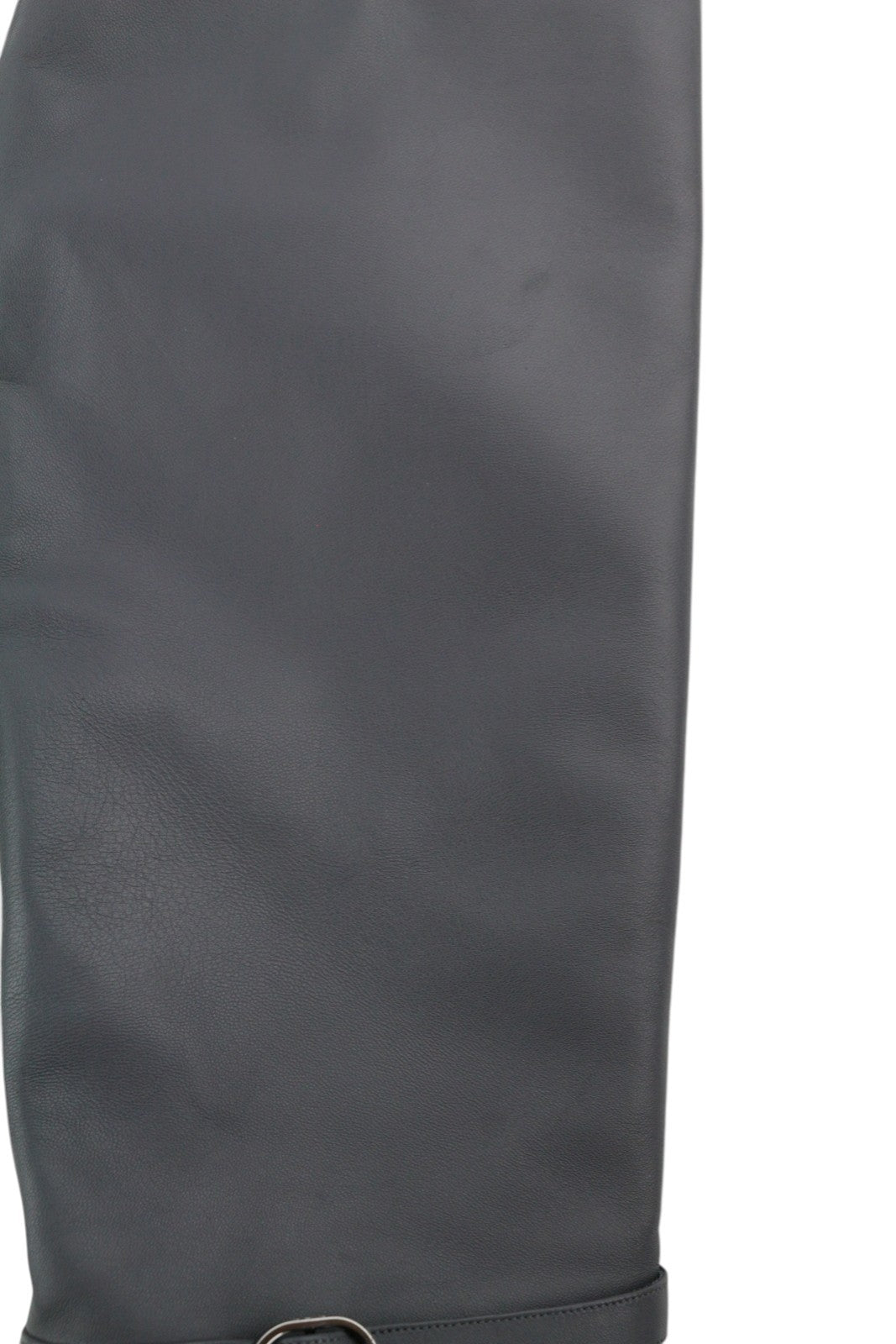 EMPORIO ARMANI Women's EU37 Grey Leather Almond-Toe Buckle Heel Boots