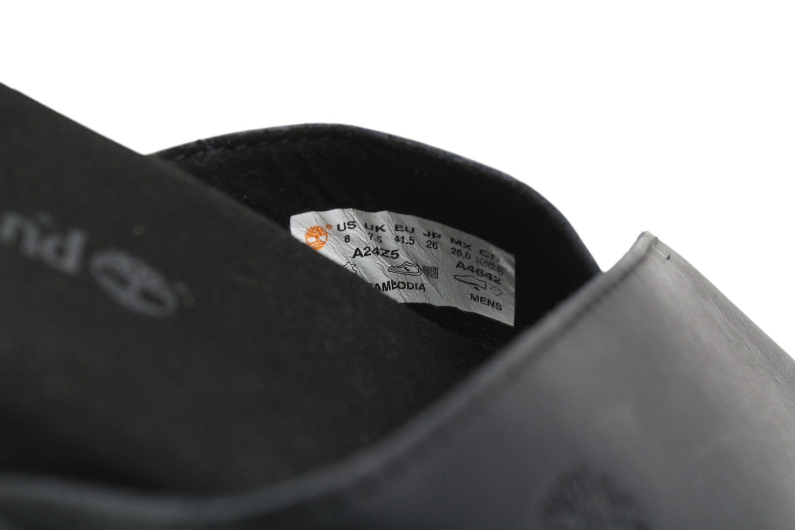 TIMBERLAND A24Z5 Men's EU41.5/43 Black Leather Narrow Slip-On Flats Casual