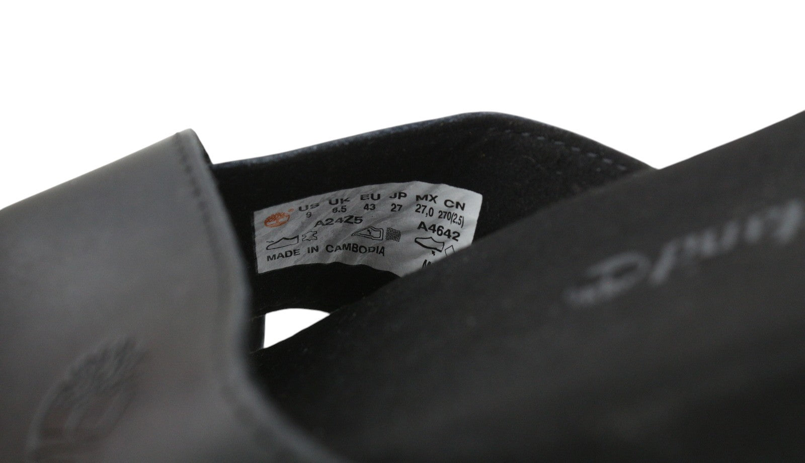 TIMBERLAND A24Z5 Men's EU41.5/43 Black Leather Narrow Slip-On Flats Casual