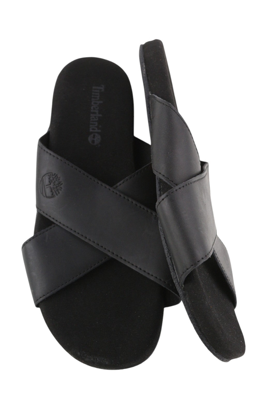 TIMBERLAND A24Z5 Men's EU41.5/43 Black Leather Narrow Slip-On Flats Casual