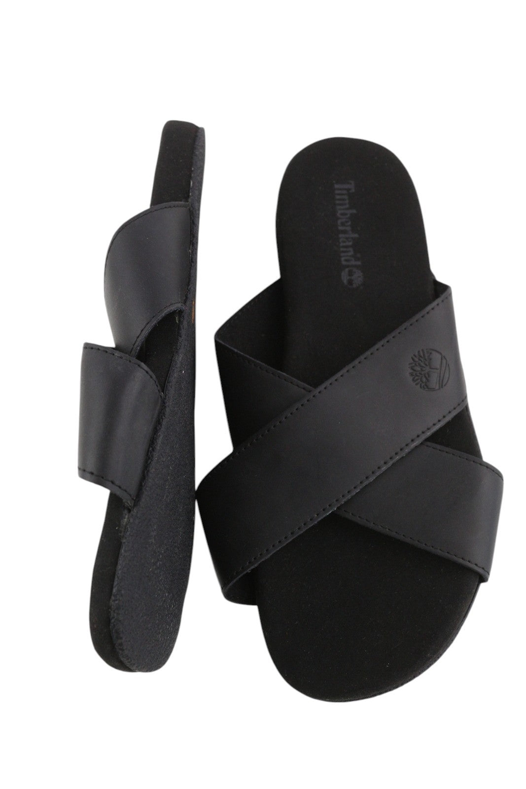 TIMBERLAND A24Z5 Men's EU41.5/43 Black Leather Narrow Slip-On Flats Casual