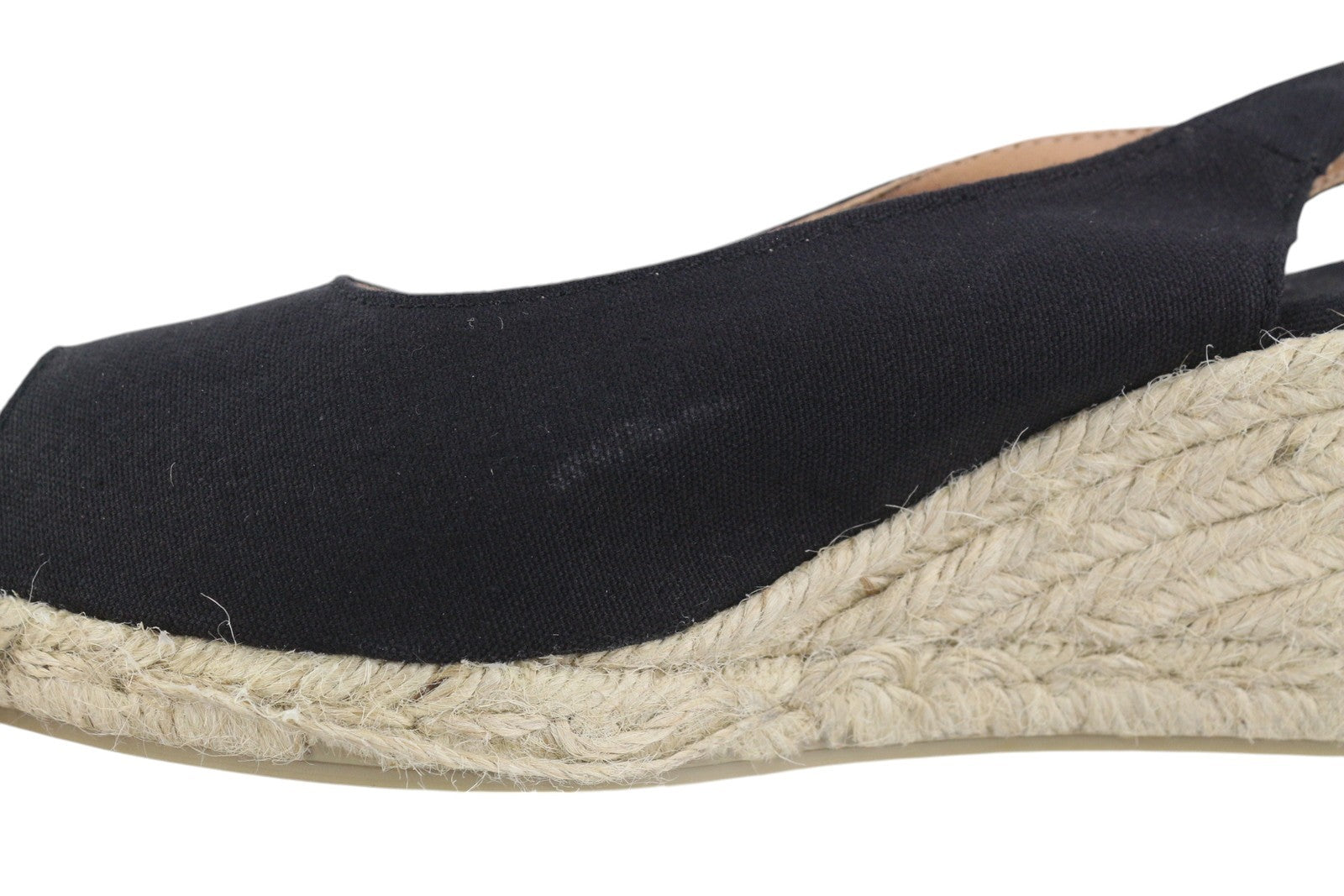 CASTANER Women's EU40 Black Wedge Espadrilles Platform Peep-Toe Shoes