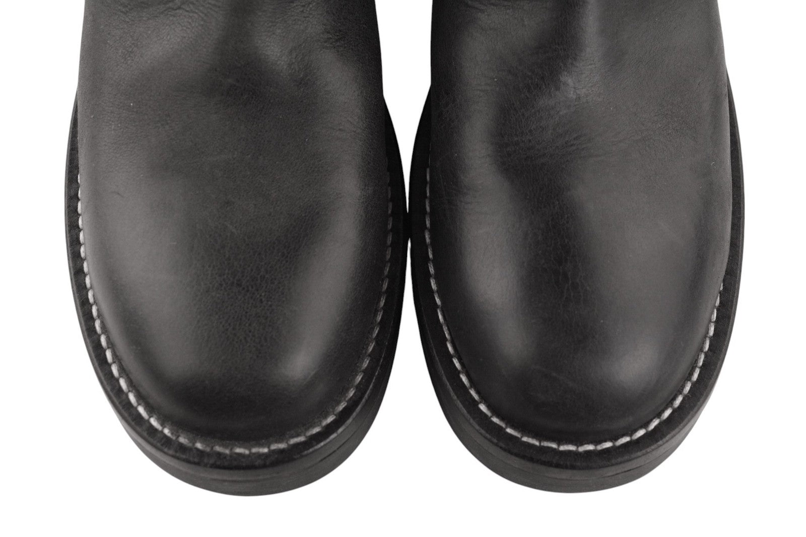 DIESEL D-Throuper Women's EU37 Black Leather Pull-On Detailed Boots RRP€280