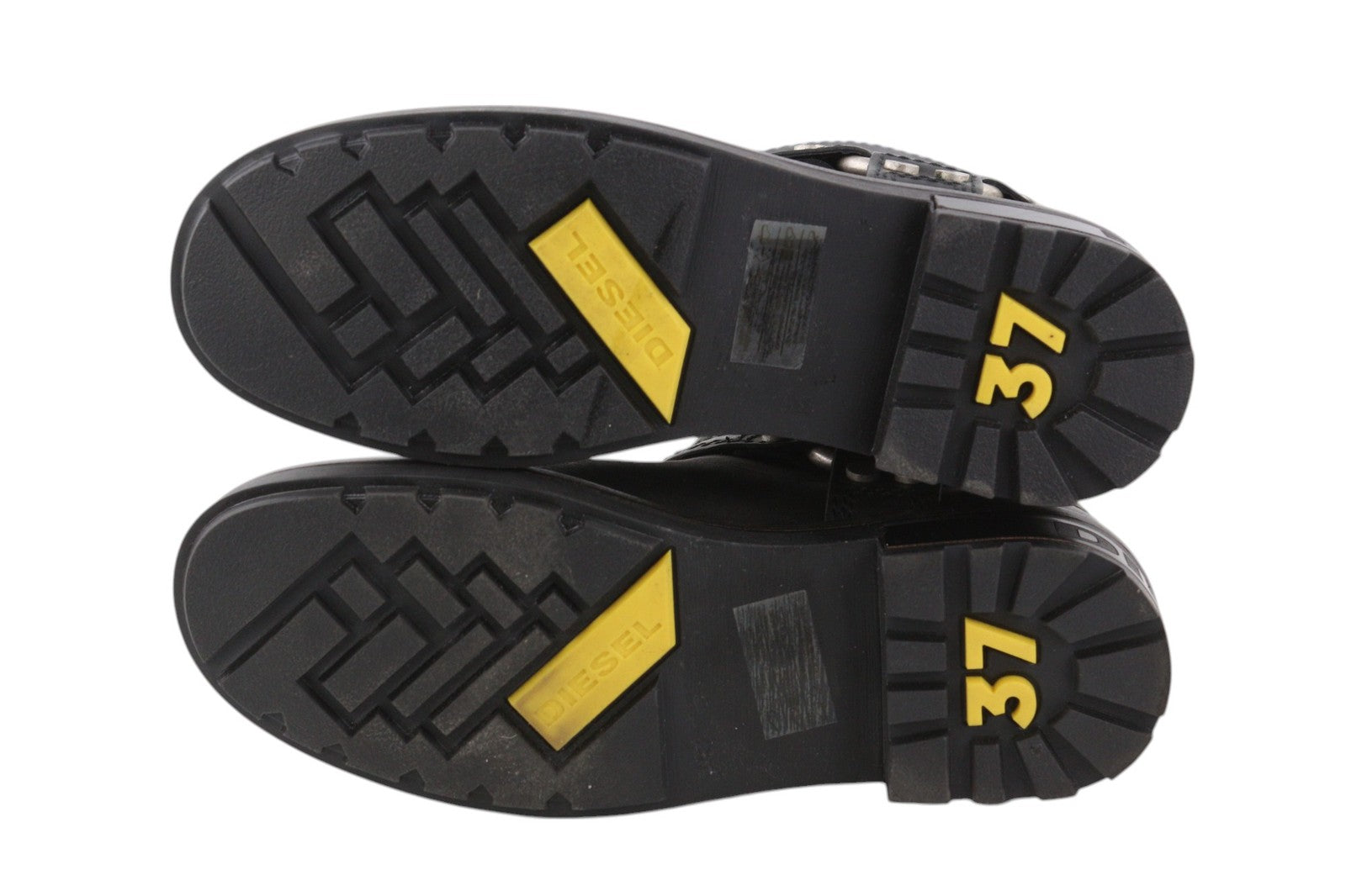 DIESEL D-Throuper Women's EU37 Black Leather Pull-On Detailed Boots RRP€280