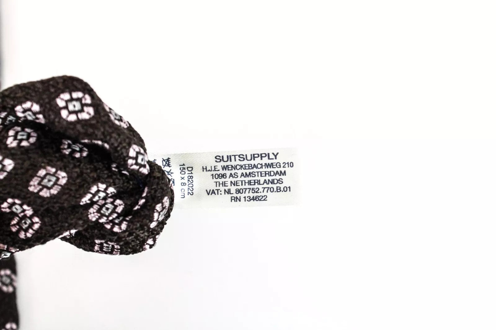 SUITSUPPLY Men's Tie 150x8 Brown Pure Silk Classic Patterned Pointed-End