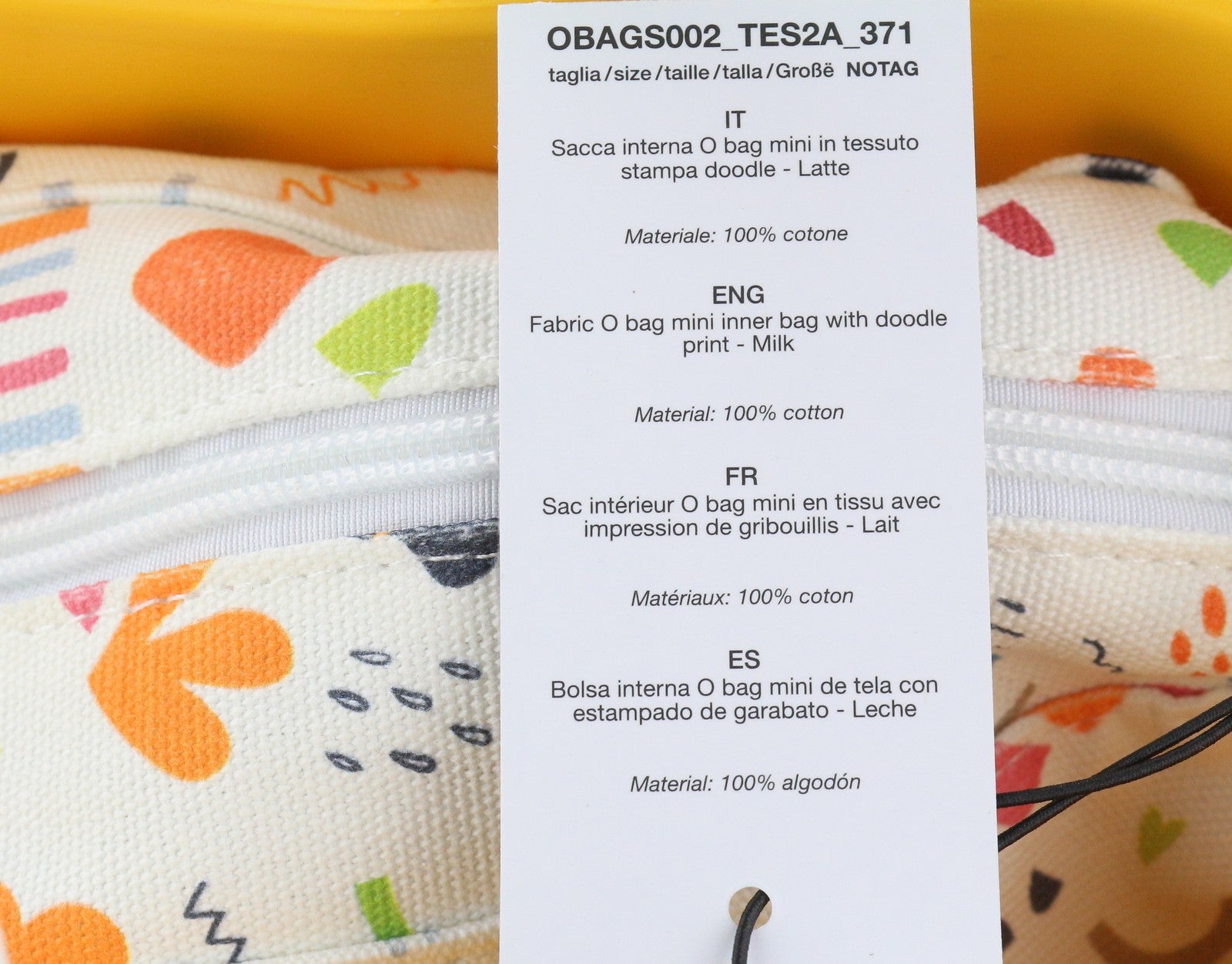 O BAG Mini Women Bag OS Yellow Twin Handles Zip Inner Pouch Casual Square