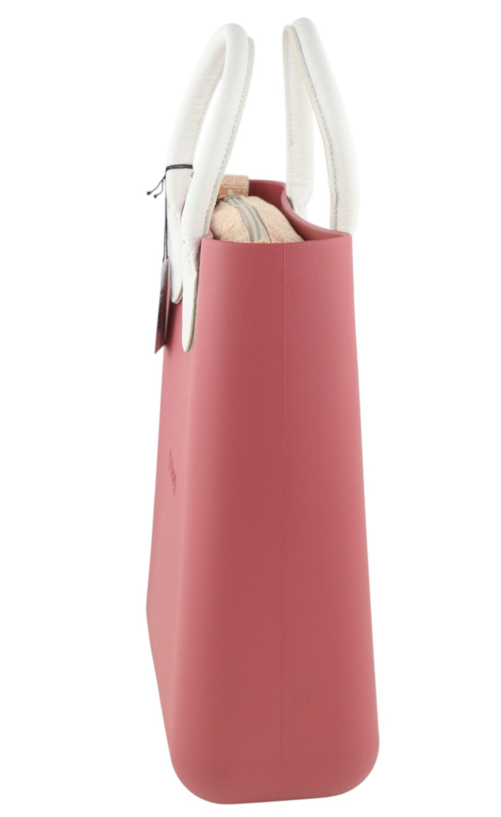 O BAG Chic Women Bag OS Pink Twin Handles Inner Pouch Mini Square Tote Casual