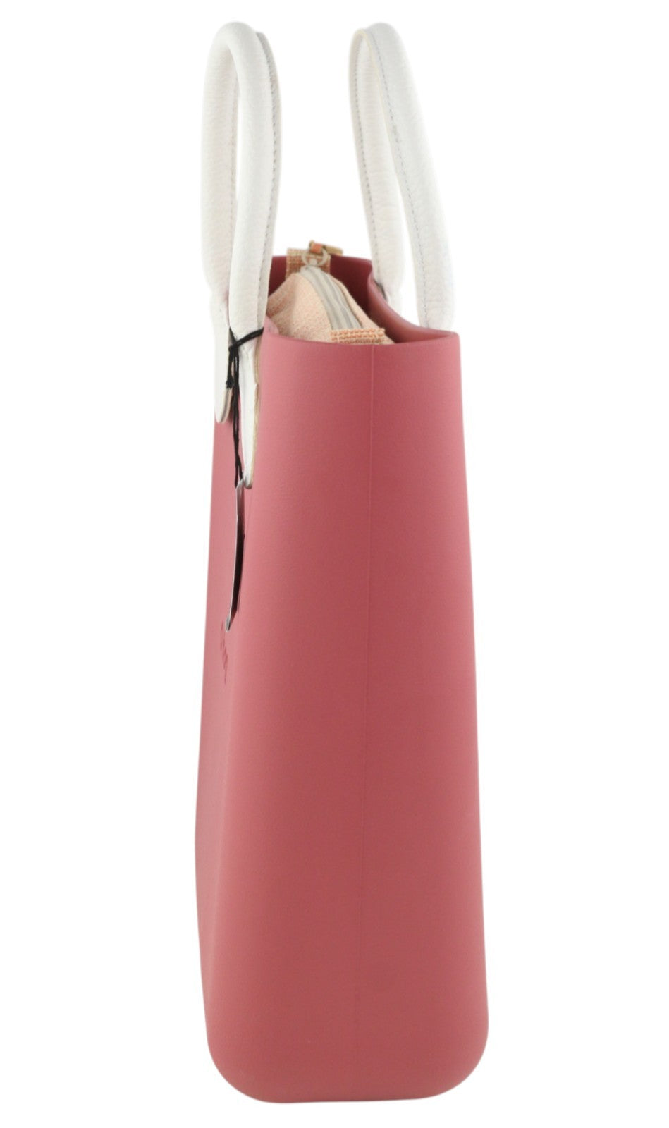 O BAG Chic Women Bag OS Pink Dual Handles Inner Pouch Mini Square Tote Logo