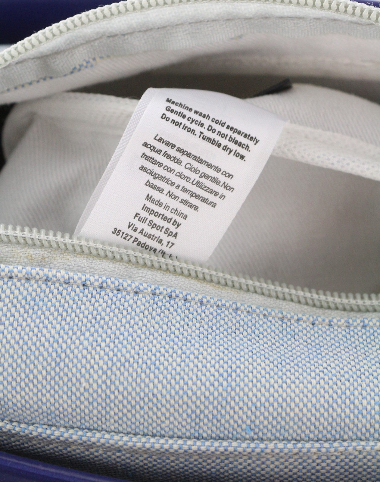 O BAG Chic Women Bag OS Blue Twin Handles Inner Pouch Mini Square Tote Logo