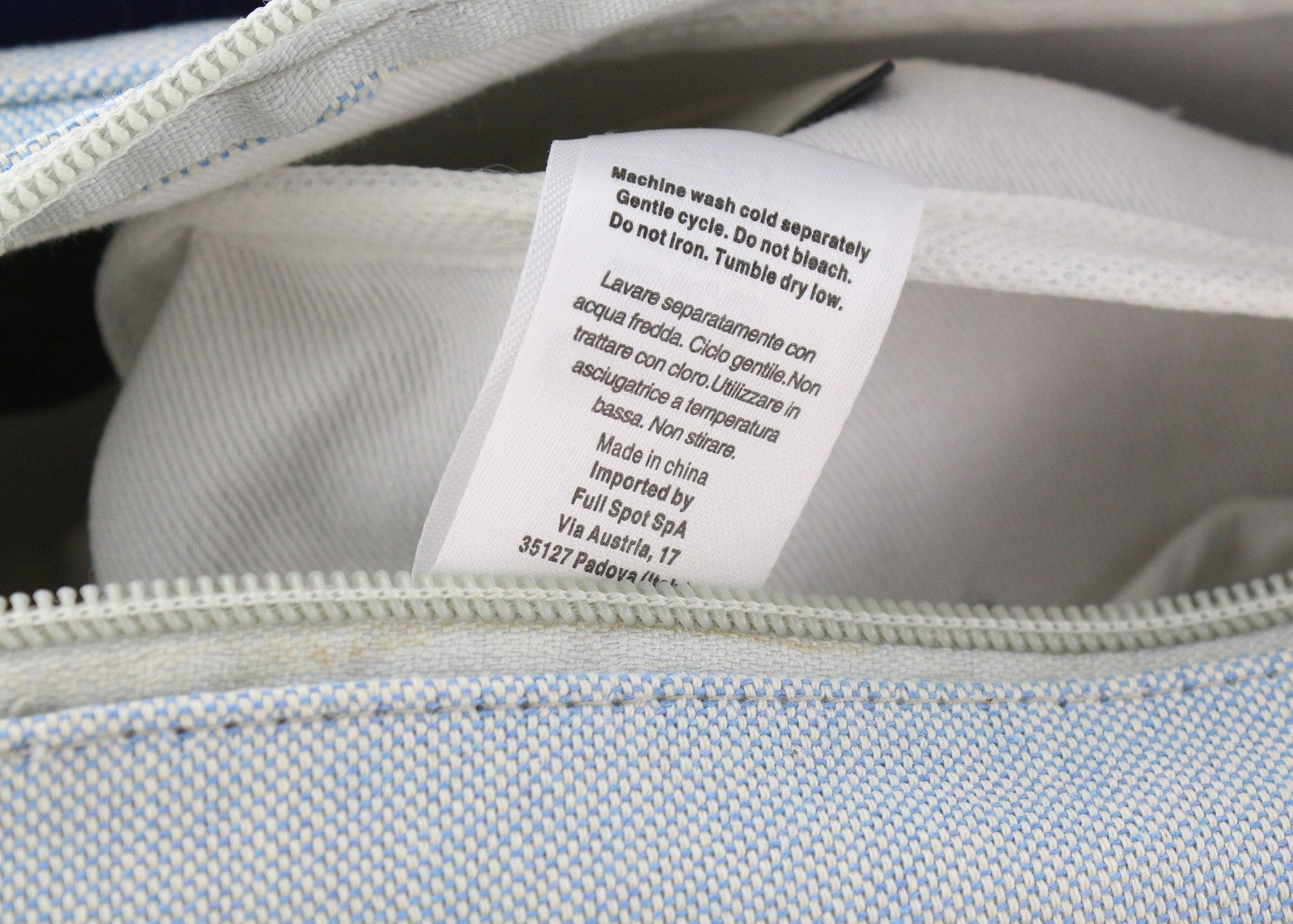 O BAG Chic Women Bag OS Blue Twin Handles Inner Pouch Mini Square Tote Logo