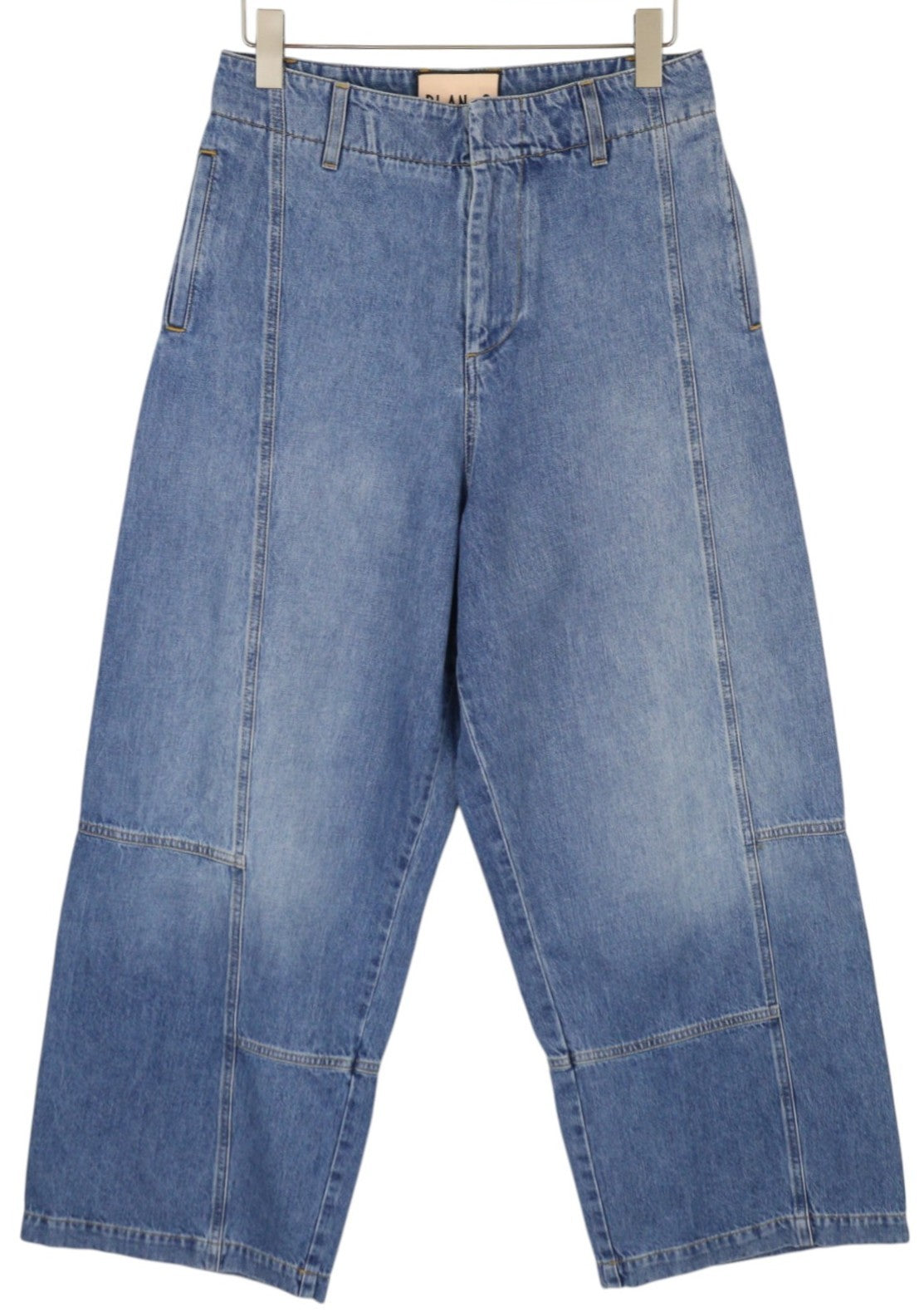 PLAN C Women Jeans 40 Blue Faded Wide Straight Relaxed Fit Denim RRP529