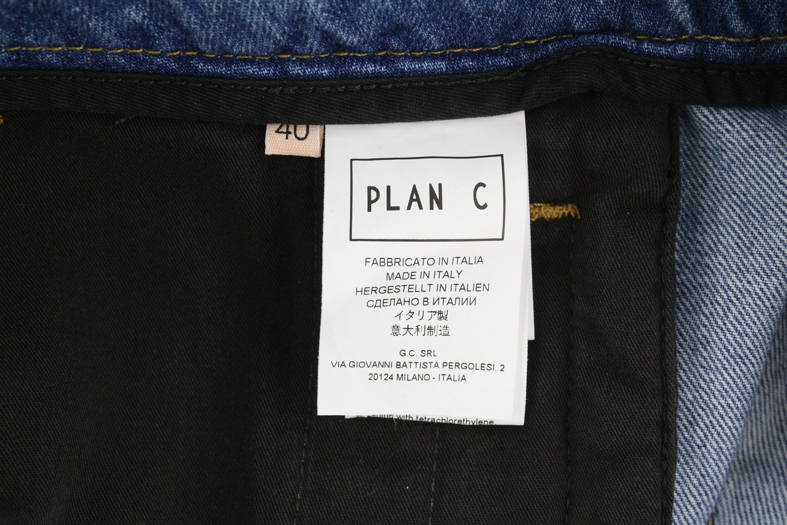 PLAN C Women Jeans 40 Blue Faded Wide Straight Relaxed Fit Denim RRP529