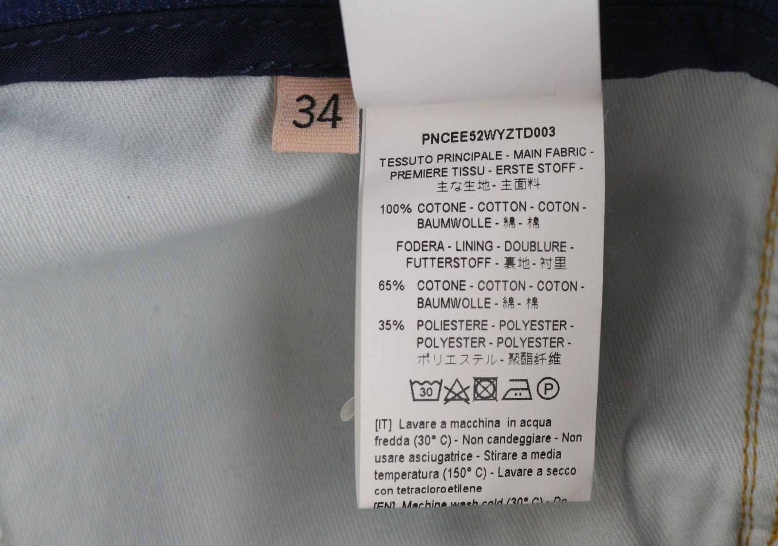 PLAN C Women Jeans 34 Blue Faded Cargo Wide Fit Denim Snap Details RRP579