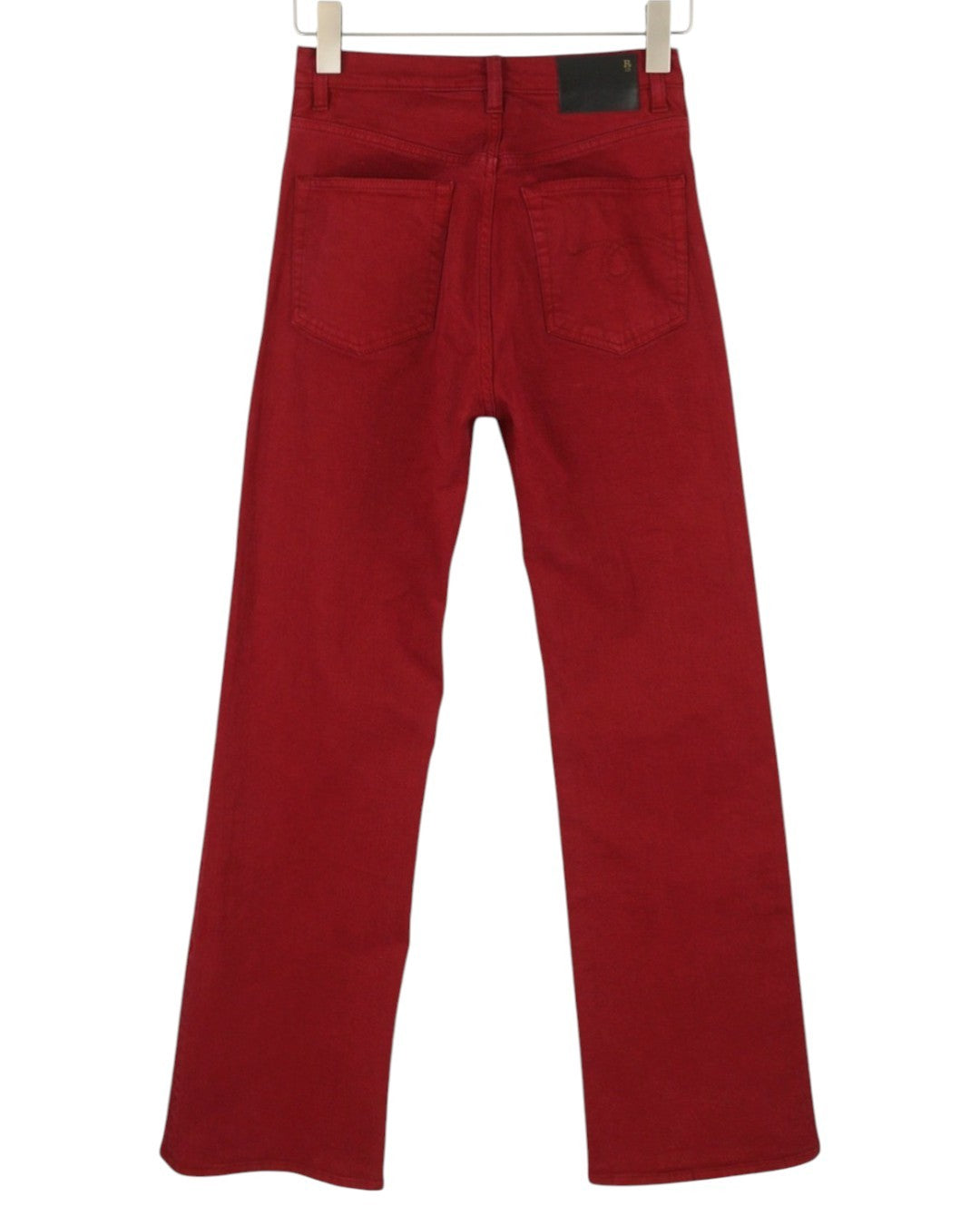 R13 Jane Women Trousers 27 Vivid Red Stretch Slim Straight Fitted RRP595