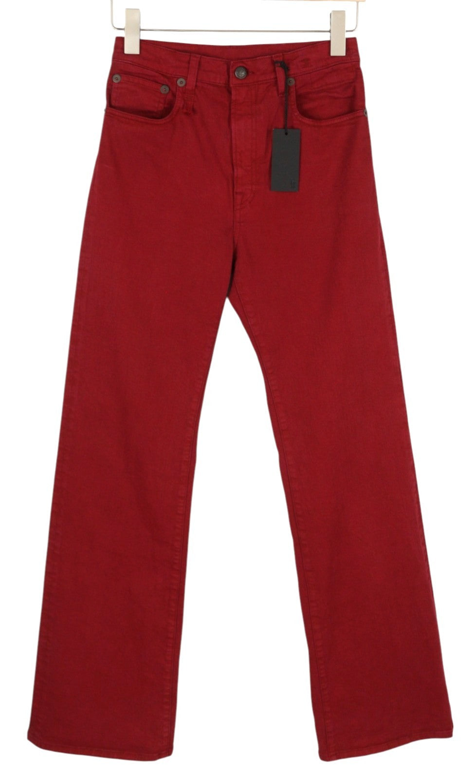 R13 Jane Women Trousers 27 Vivid Red Stretch Slim Straight Fitted RRP595