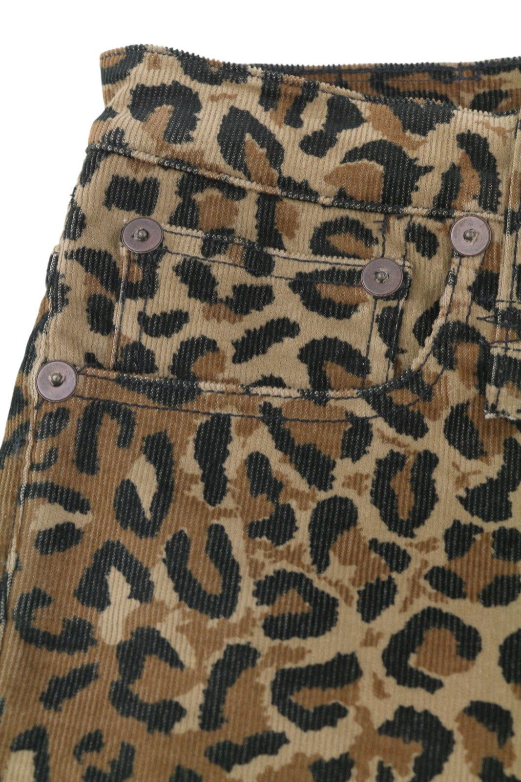 R13 High Rise Skinny Women Trousers W29 Leopard Corduroy Brown Zip Fly