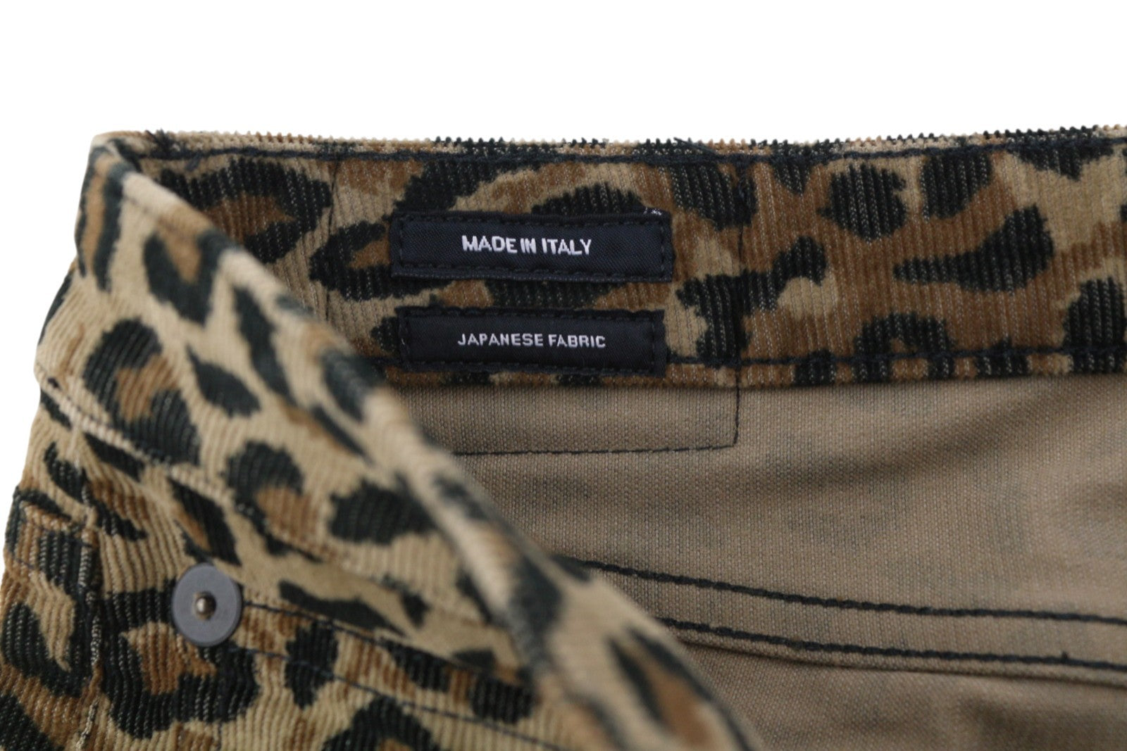 R13 Alison Skinny Women Trousers 27 Tan Leopard Corduroy Cropped Brown