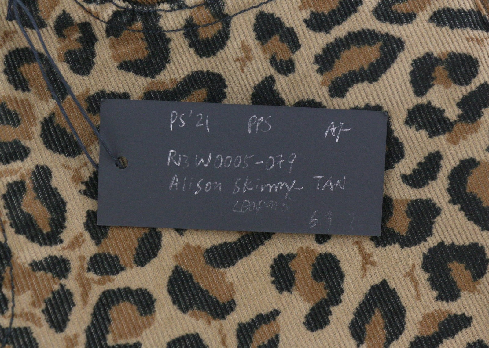 R13 Alison Skinny Women Trousers 27 Tan Leopard Corduroy Cropped Brown