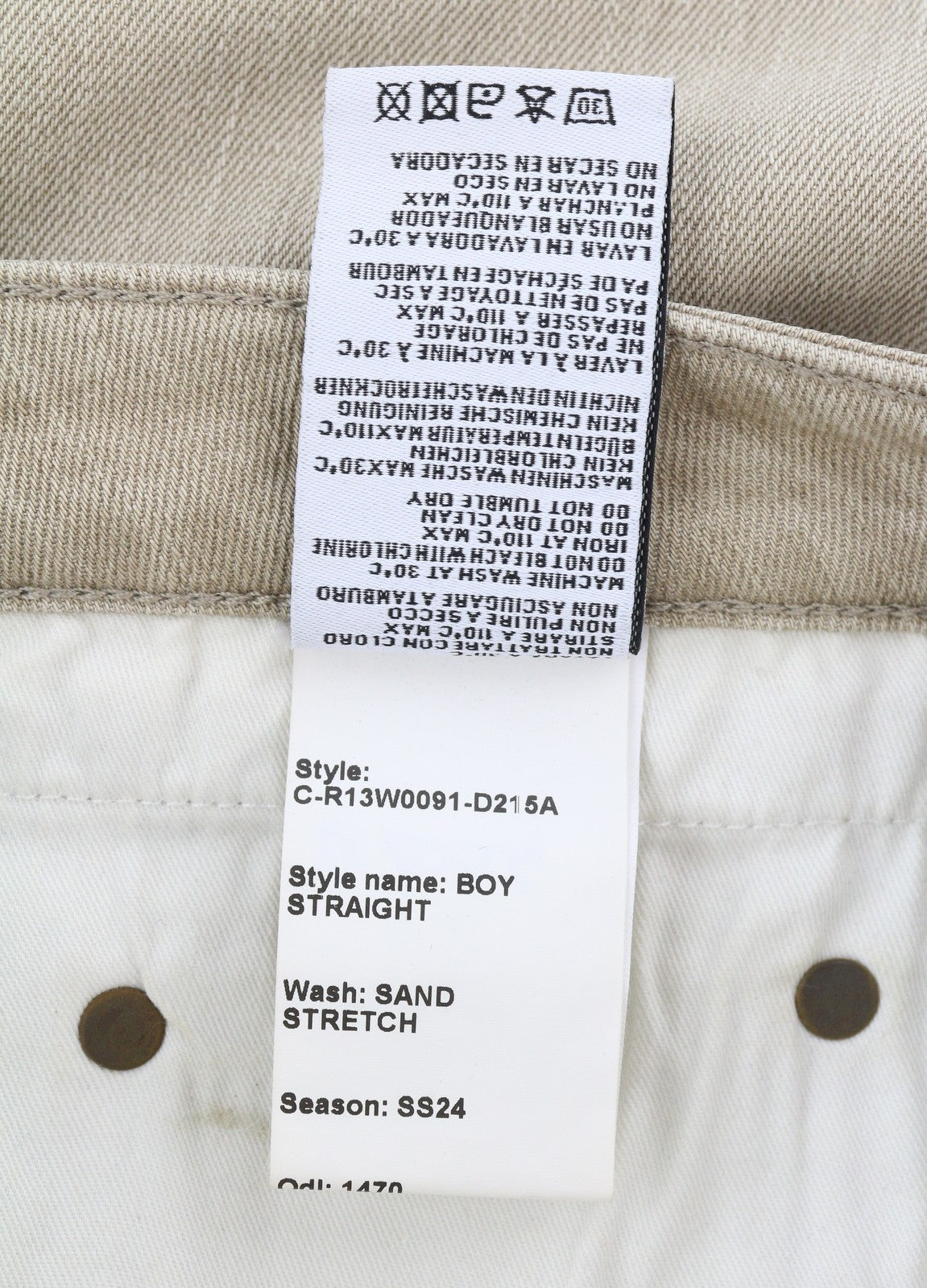 R13 Boy Straight Women Jeans 27 Sand Stretch Cropped Ankle Faded Brown RRP549