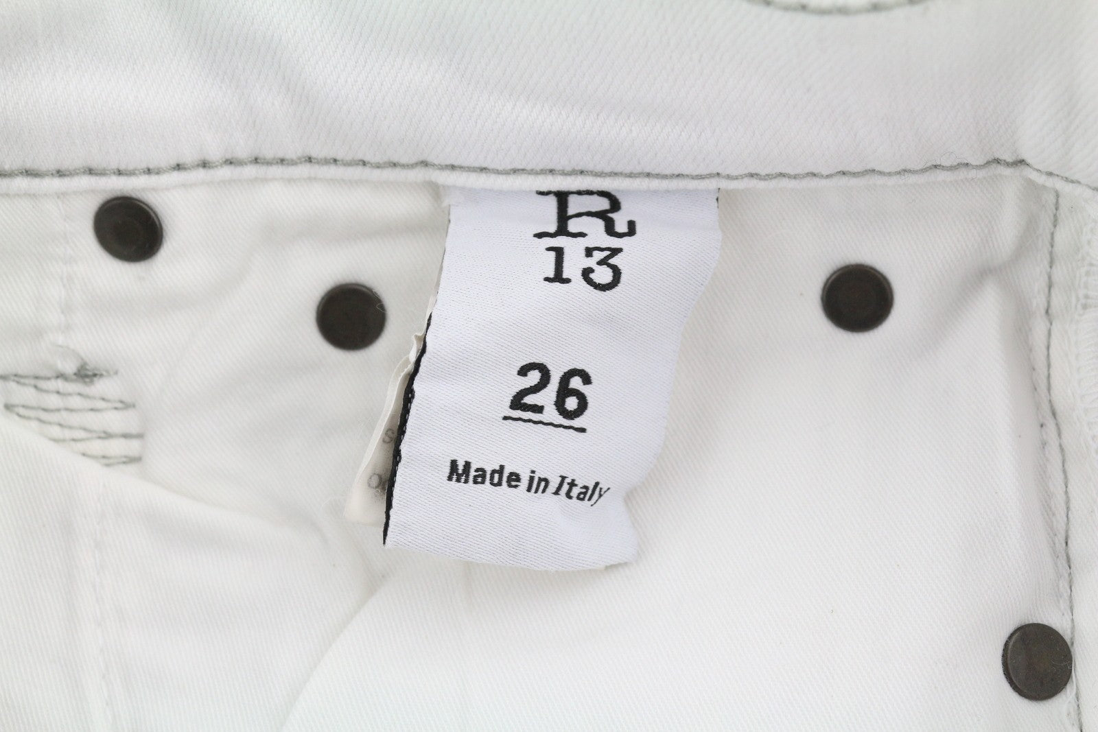 R13 Jane Women Jeans 26 Crackled Grey Stretch Slim Straight Long RRP870