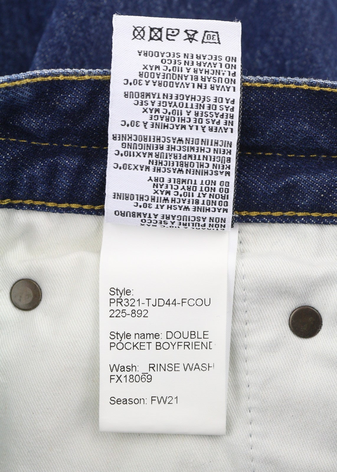 R13 Double Pocket Boyfriend Women Jeans 27 Rinse Wash Cropped Ankle Blue