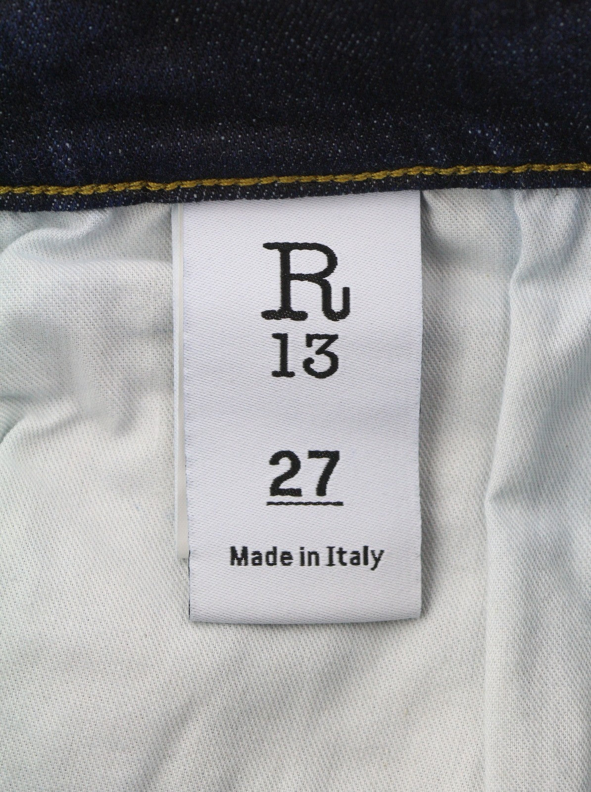 R13 High Rise Skinny Women Jeans 27 Howell Indigo Washed Faded Denim RRP475