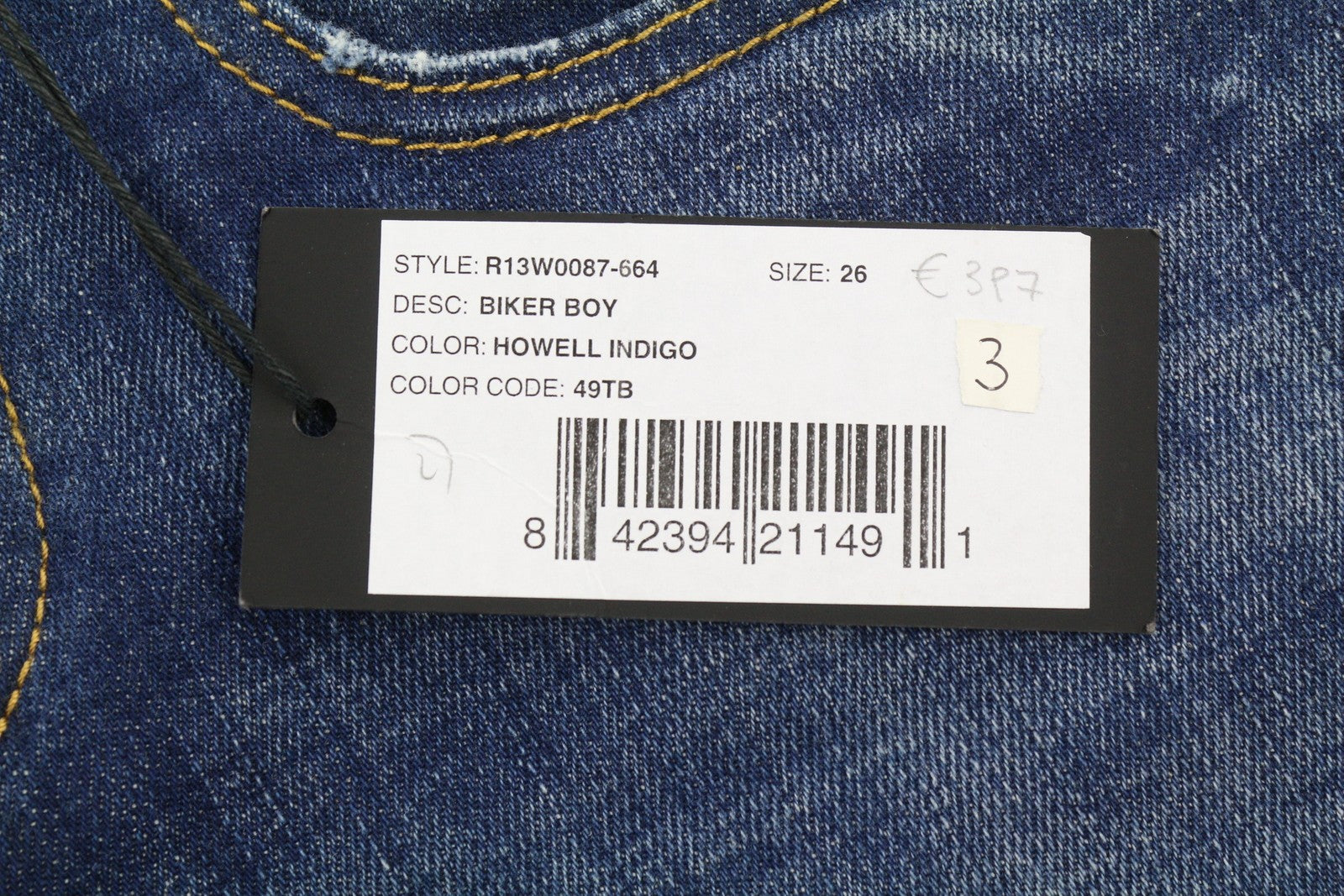 R13 Biker Boy Women Jeans 26 Howell Indigo Cropped Ankle Skinny Faded Blue