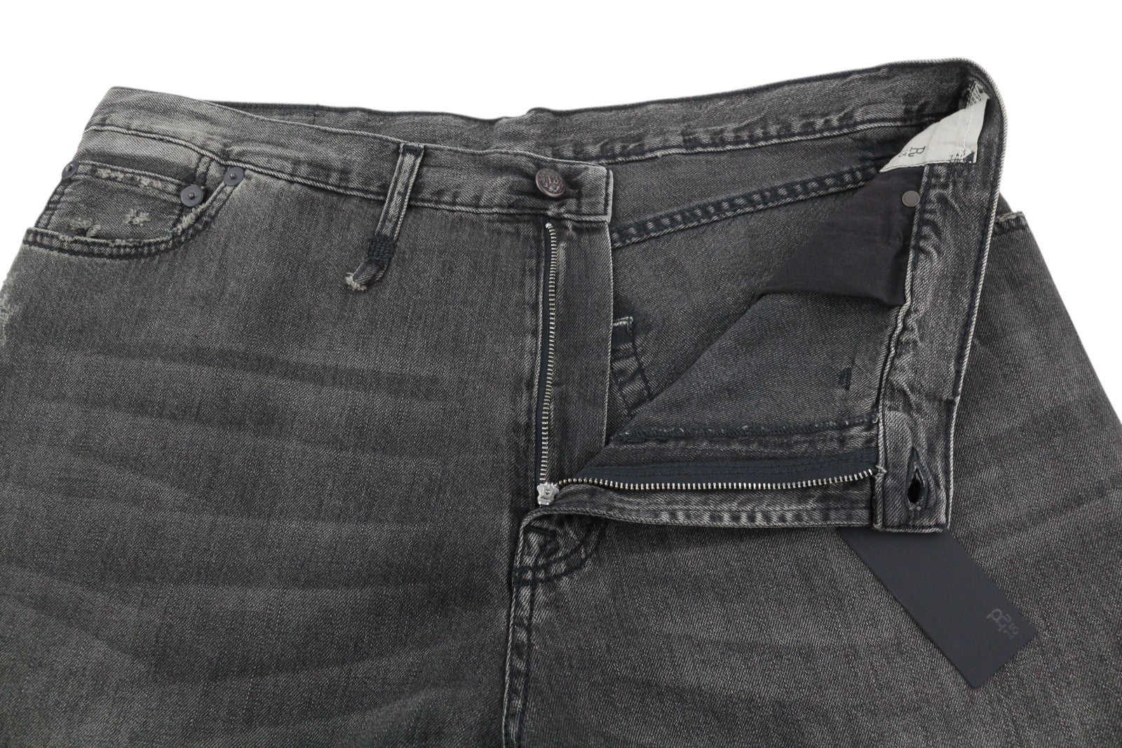 R13 Damon Pleated Women Jeans 28 Ellery Black Washed Straight Wide Leg