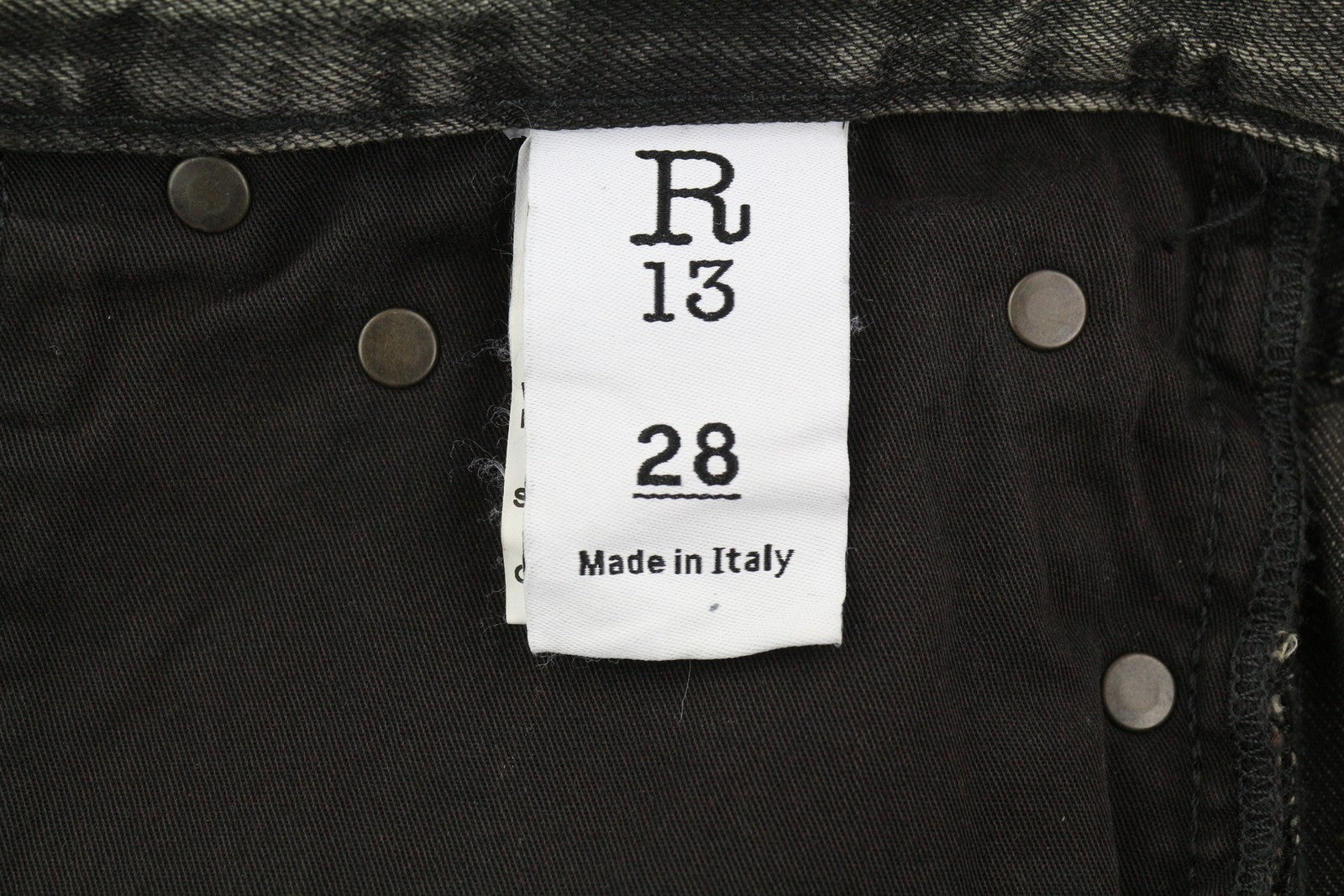 R13 Damon Pleated Women Jeans 28 Ellery Black Washed Straight Wide Leg