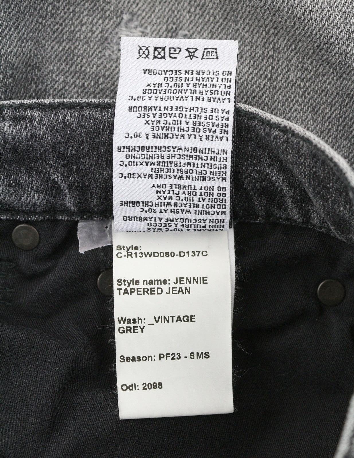 R13 Jennie Tapered Women Jeans 27 Vintage Grey Faded Ripped Distress RRP540