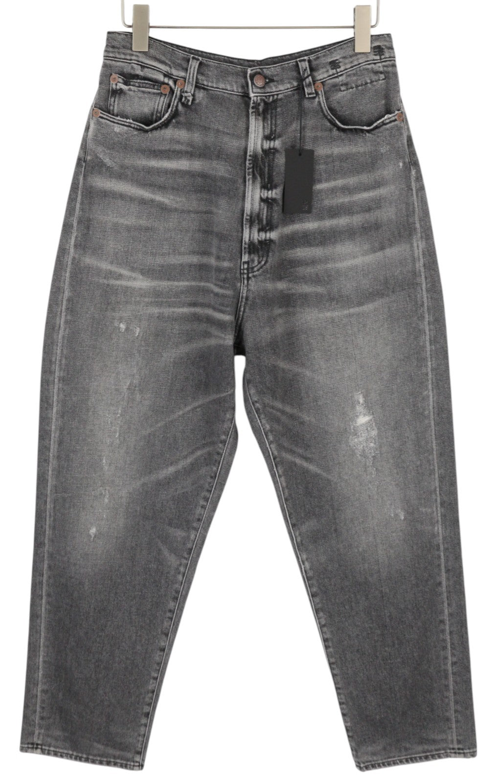 R13 Jennie Tapered Women Jeans 27 Vintage Grey Washed Ripped Distress RRP540